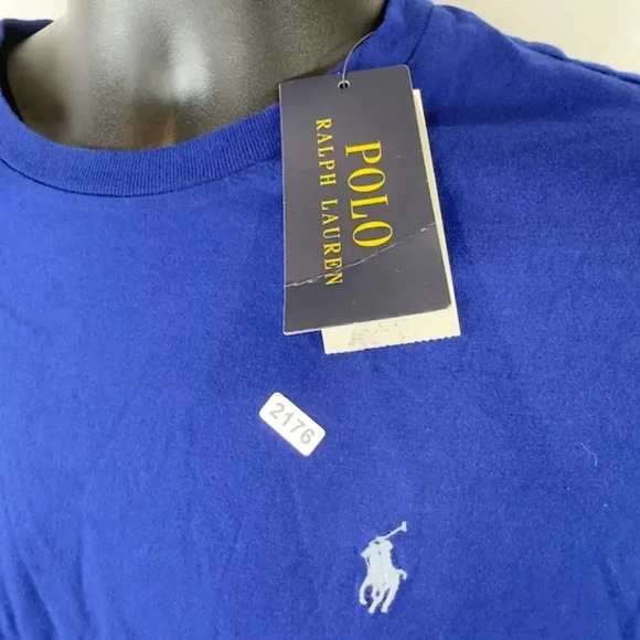 NEW Polo Ralph Lauren T-Shirt Short Sleeves Classic Fit Pony Logo Mens Blue L - Picture 5 of 6